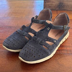 Sundance Dark Navy Perforated Suede shoes sz 8